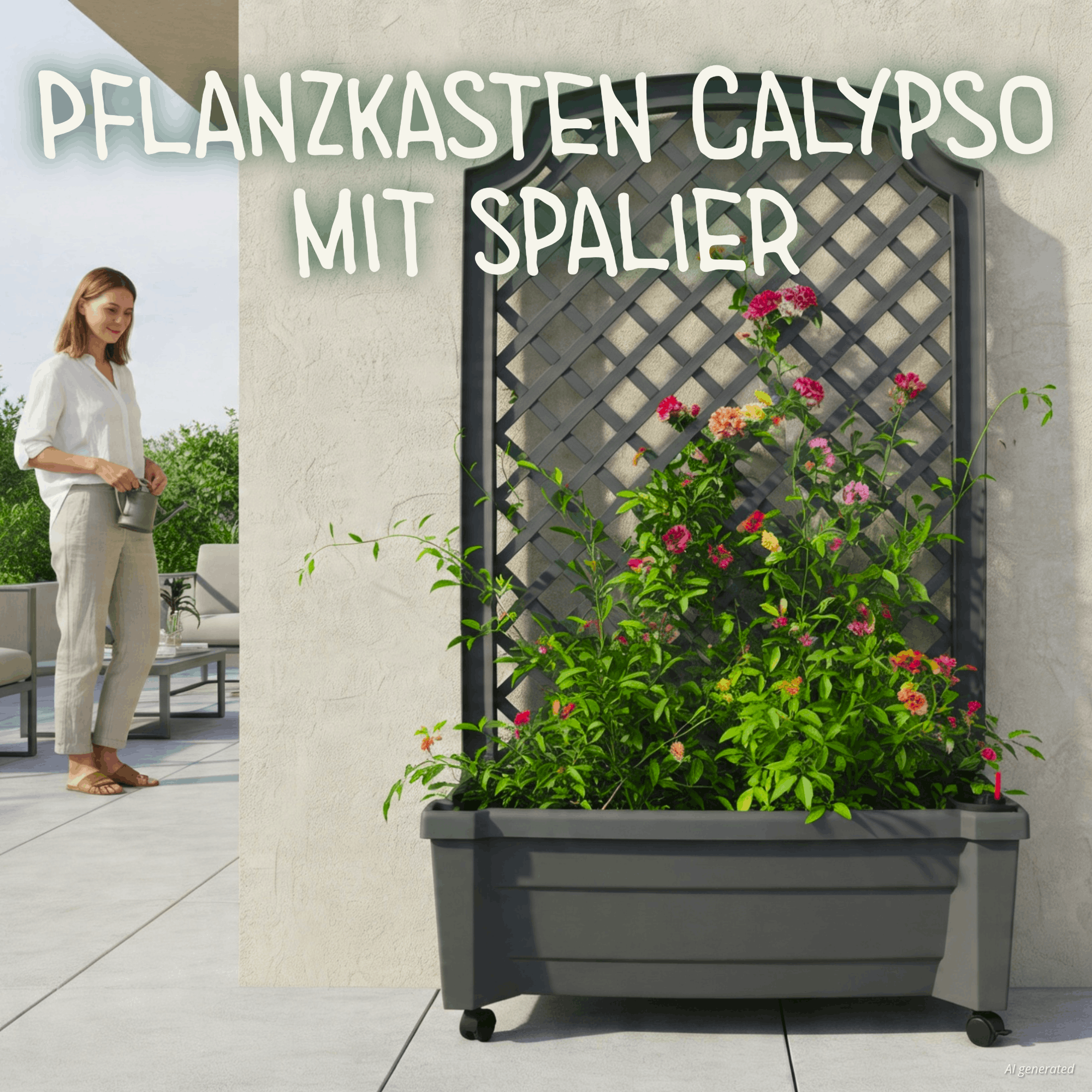 Pflanzkasten Calypso mit Spalier