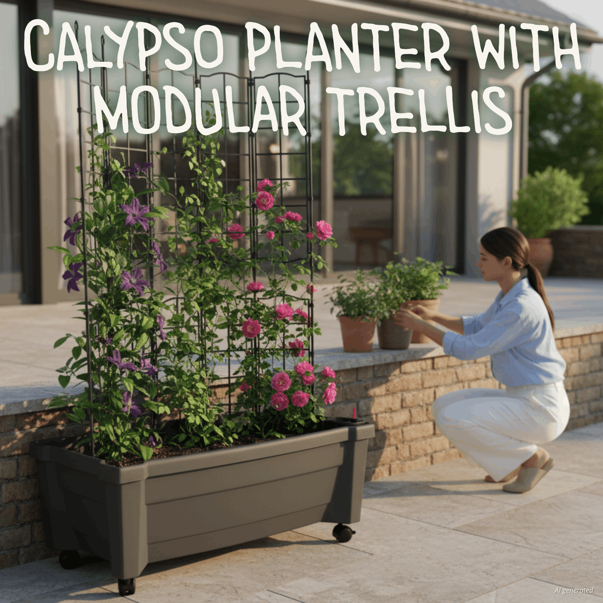 Calypso planter with modular trellis